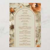 Elegant Boho Terracotta Ivory Sage Floral Wedding プログラム (裏面)