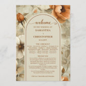 Elegant Boho Terracotta Ivory Sage Floral Wedding プログラム (正面)
