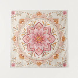 Elegant Boho Wall Tapestry 57in Square Design タペストリー