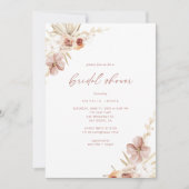 Elegant Boho Watercolor Floral Bridal Shower 招待状 (正面)