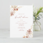 Elegant Boho Watercolor Floral Bridal Shower 招待状 (スタンド正面)