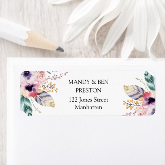 Elegant Boho Wedding Collection-adresskleber ラベル (インサイチュ)