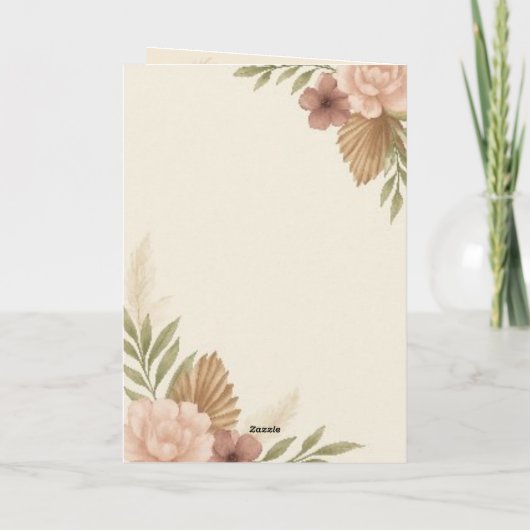 Elegant Boho Wedding Stationery Suite - Olivia & L カード (裏面)