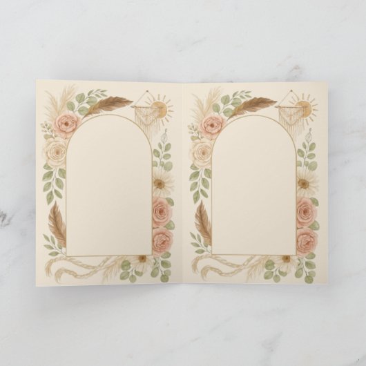 Elegant Boho Wedding Stationery Suite - Olivia & L カード (内部)