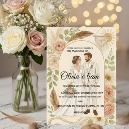 Elegant Boho Wedding Stationery Suite - Olivia & L カード