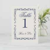 Elegant Boho Wedding Table Number | Old Money  招待状 (スタンド正面)