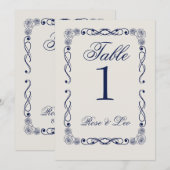 Elegant Boho Wedding Table Number | Old Money  招待状 (正面/裏面)