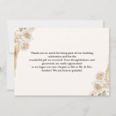 Elegant Boho Wedding with Beige & Yellow Flowers サンキューカード (裏面)