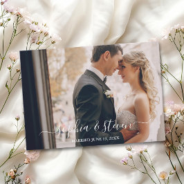 Elegant Boho Wedding with Beige & Yellow Flowers サンキューカード