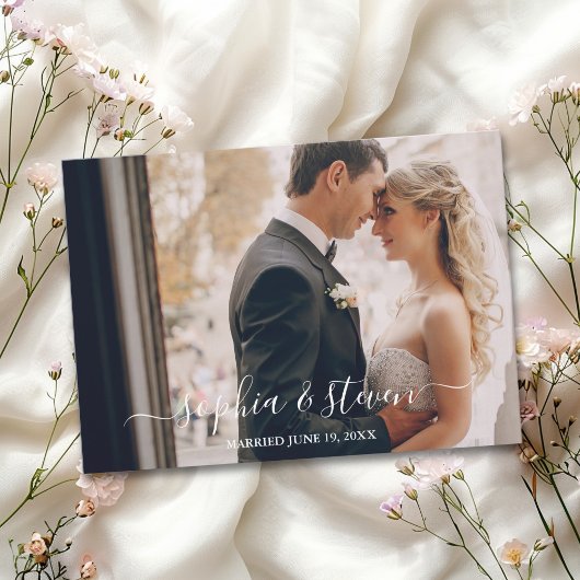 Elegant Boho Wedding with Beige & Yellow Flowers サンキューカード