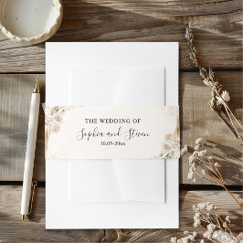 Elegant Boho Wedding with Beige & Yellow Flowers 招待状ベリーバンド