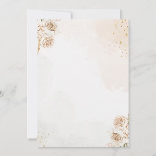 "Elegant Boho Wedding with Beige & Yellow Flowers 招待状 (裏面)