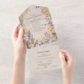 Elegant Boho Wildflower Wedding オールインワン招待状 (貼ってはがせる)