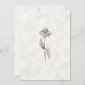 Elegant Boho Wildflower White Texture Wedding 招待状 (裏面)