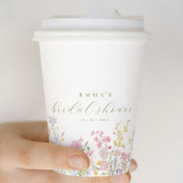 Elegant Boho Wildflowers Bridal shower 紙コップ