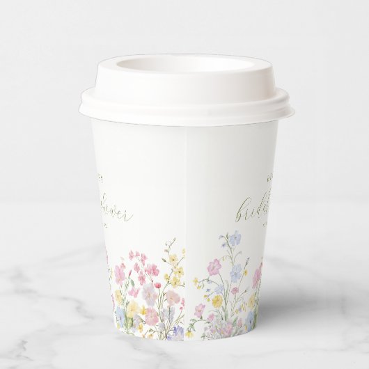 Elegant Boho Wildflowers Bridal shower 紙コップ (右)