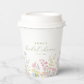 Elegant Boho Wildflowers Bridal shower 紙コップ (正面)