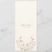 Elegant Boho wildflowers Script Wedding  メニュー (裏面)