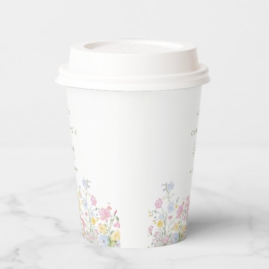 Elegant Boho Wildflowers Wedding 紙コップ (左)