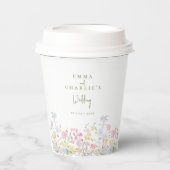 Elegant Boho Wildflowers Wedding 紙コップ (正面)