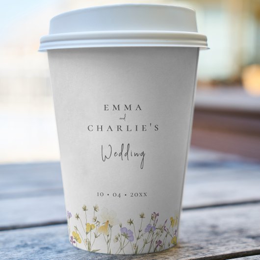 Elegant Boho Wildflowers Wedding 紙コップ