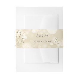 Elegant Bokeh,Confetti Wine Glasses 招待状ベリーバンド