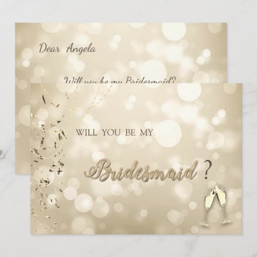 Elegant Bokeh,Confetti Wine Glasses 招待状 (正面/裏面)