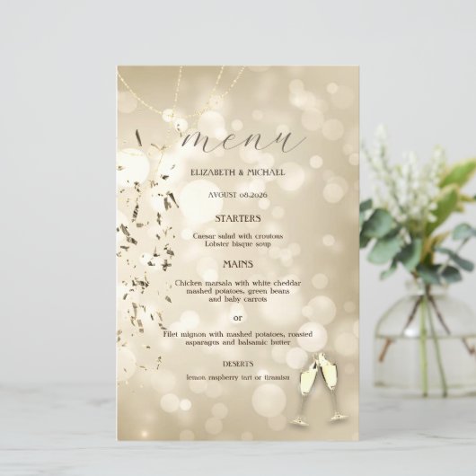 Elegant Bokeh,Confetti Wine Glasses Wedding (スタンド正面)