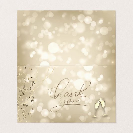 Elegant Bokeh,Confetti Wine Glasses Wedding 名刺 (外部フラット)