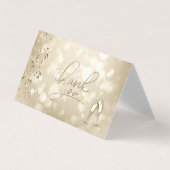 Elegant Bokeh,Confetti Wine Glasses Wedding 名刺 (正面)