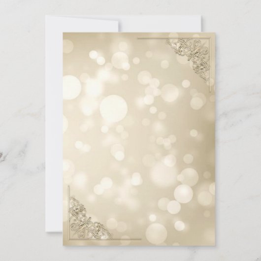 Elegant Bokeh,Confetti Wine Glasses Wedding 招待状 (裏面)