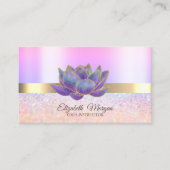 Elegant Bokeh Gold Stripe,Glitter Lotus 名刺 (正面)