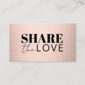 Elegant Bold Faux Rose Gold Salon 紹介カード (正面)