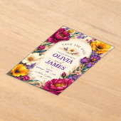 Elegant Bold Floral Wedding Invitation アクリル招待状 (レイダウン)