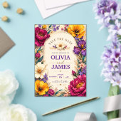 Elegant Bold Floral Wedding Invitation アクリル招待状 (インサイチュ (ウェディング))