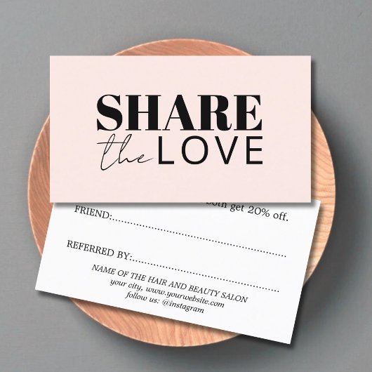 Elegant Bold Pastel Black Salon 紹介カード