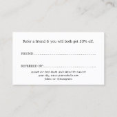 Elegant Bold Pastel Black Salon 紹介カード (裏面)