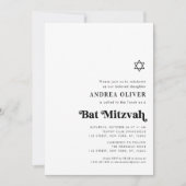 Elegant Bold Retro Script Minimalist Bat Mitzvah 招待状 (正面)