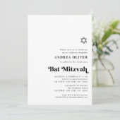 Elegant Bold Retro Script Minimalist Bat Mitzvah 招待状 (スタンド正面)