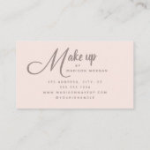 Elegant Bold Script Blush Pink Photo Makeup 名刺 (裏面)