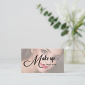 Elegant Bold Script Blush Pink Photo Makeup 名刺 (スタンド正面)