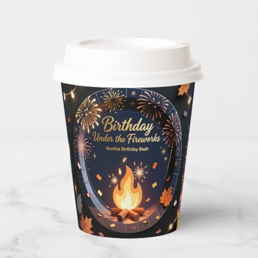 Elegant Bonfire Night Birthday Party Paper Cups 紙コップ (正面)
