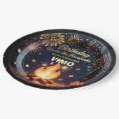 Elegant Bonfire Night Birthday Party Paper Plates ペーパープレート (アングル)