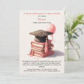Elegant Book Lover Graduation Brunch Invitation 招待状 (スタンド正面)