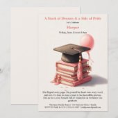 Elegant Book Lover Graduation Brunch Invitation 招待状 (正面/裏面)