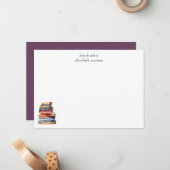 Elegant Book Lover's From The Desk Of Personalized ノートカード (正面/裏面インサイチュ)