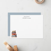 Elegant Book Lover's From The Desk Of Personalized ノートカード (正面/裏面インサイチュ)