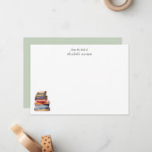 Elegant Book Lover's From The Desk Of Personalized ノートカード (正面/裏面インサイチュ)