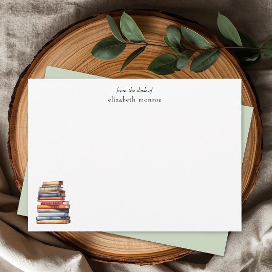 Elegant Book Lover's From The Desk Of Personalized ノートカード