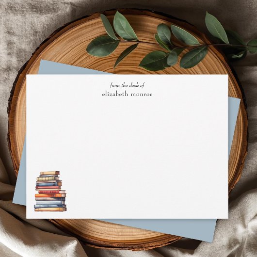 Elegant Book Lover's From The Desk Of Personalized ノートカード